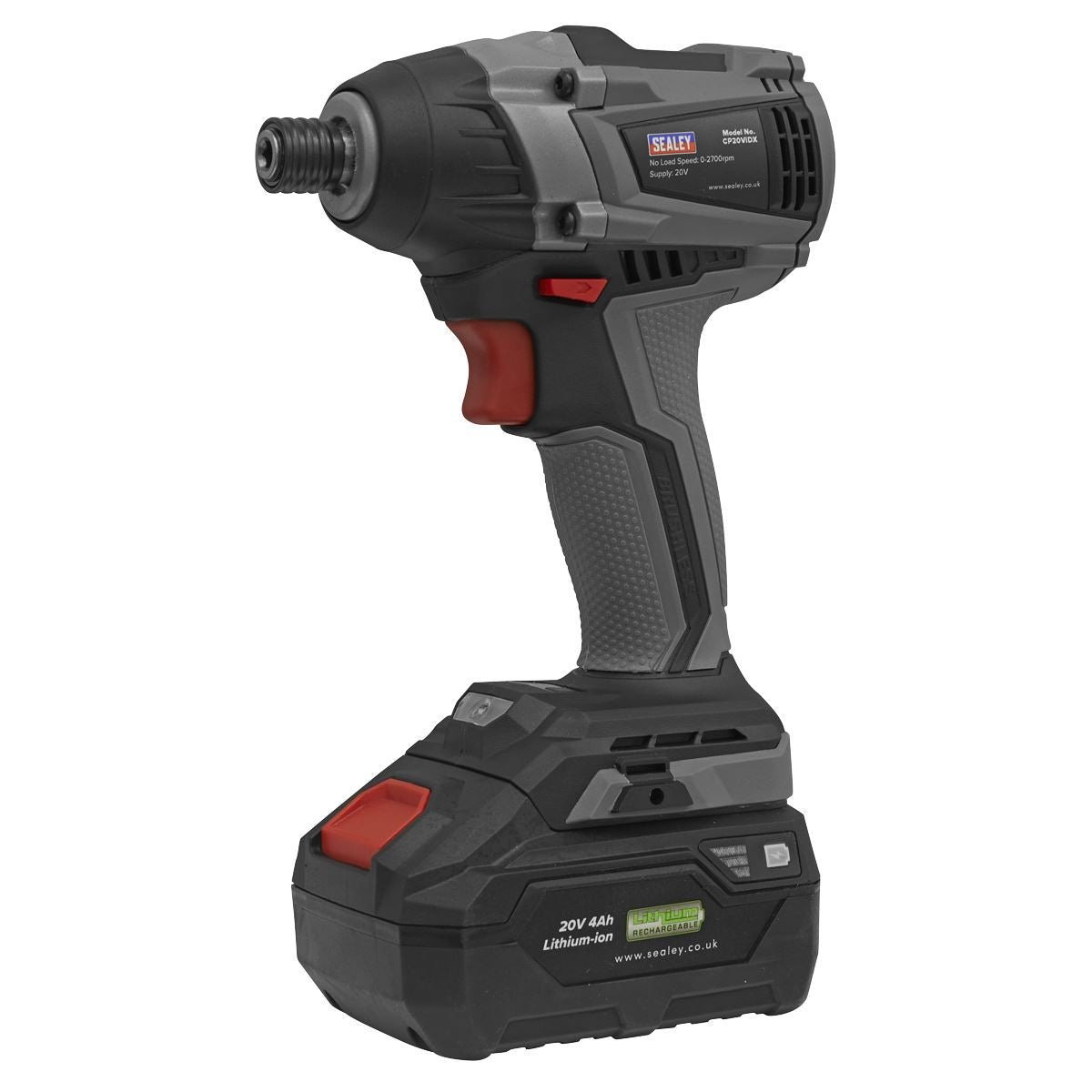 Sealey Brushless Impact Driver 20V SV20 Series 1/4"Hex - Body Only CP20VIDX