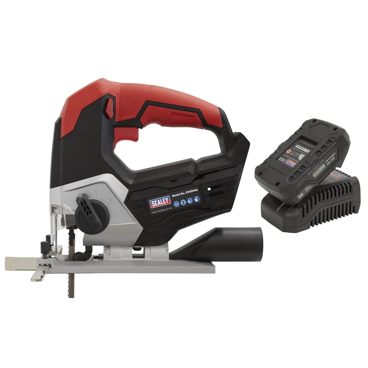 Sealey Cordless Jigsaw Kit 20V 2Ah Battery SV20 Charger & Bag CP20VJSKIT1