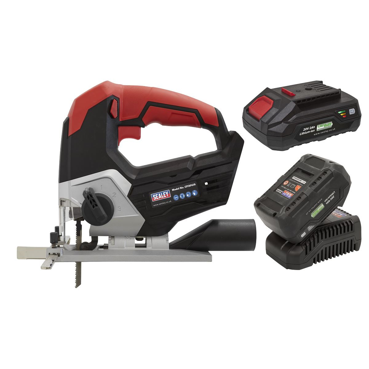 Sealey Cordless Jigsaw Kit 20V SV20 Series 2 Batteries CP20VJSKIT