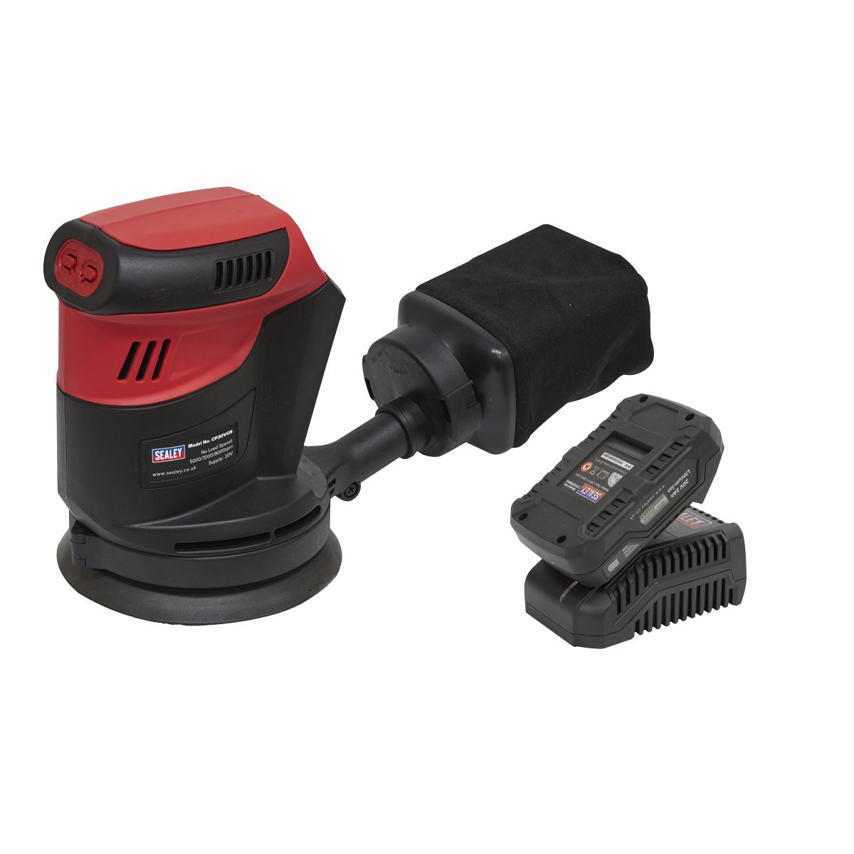 Sealey Cordless Orbital Palm Sander Kit �125mm 20V 2Ah SV20 Series CP20VOSKIT1