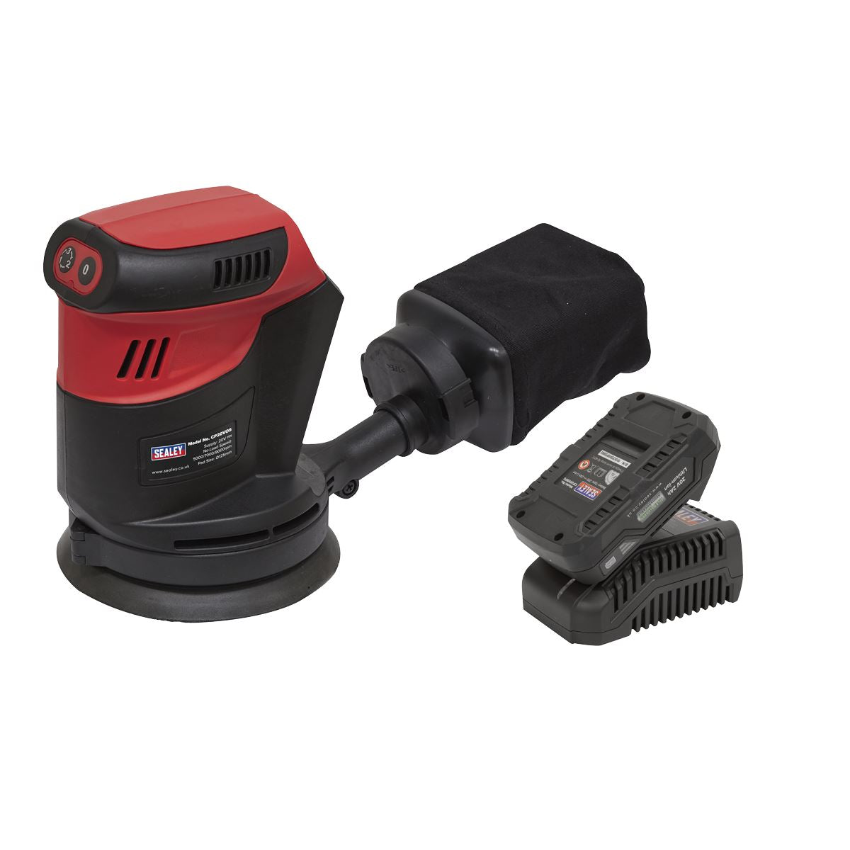 Sealey Cordless Orbital Palm Sander Kit �125mm 20V 2Ah SV20 Series CP20VOSKIT1