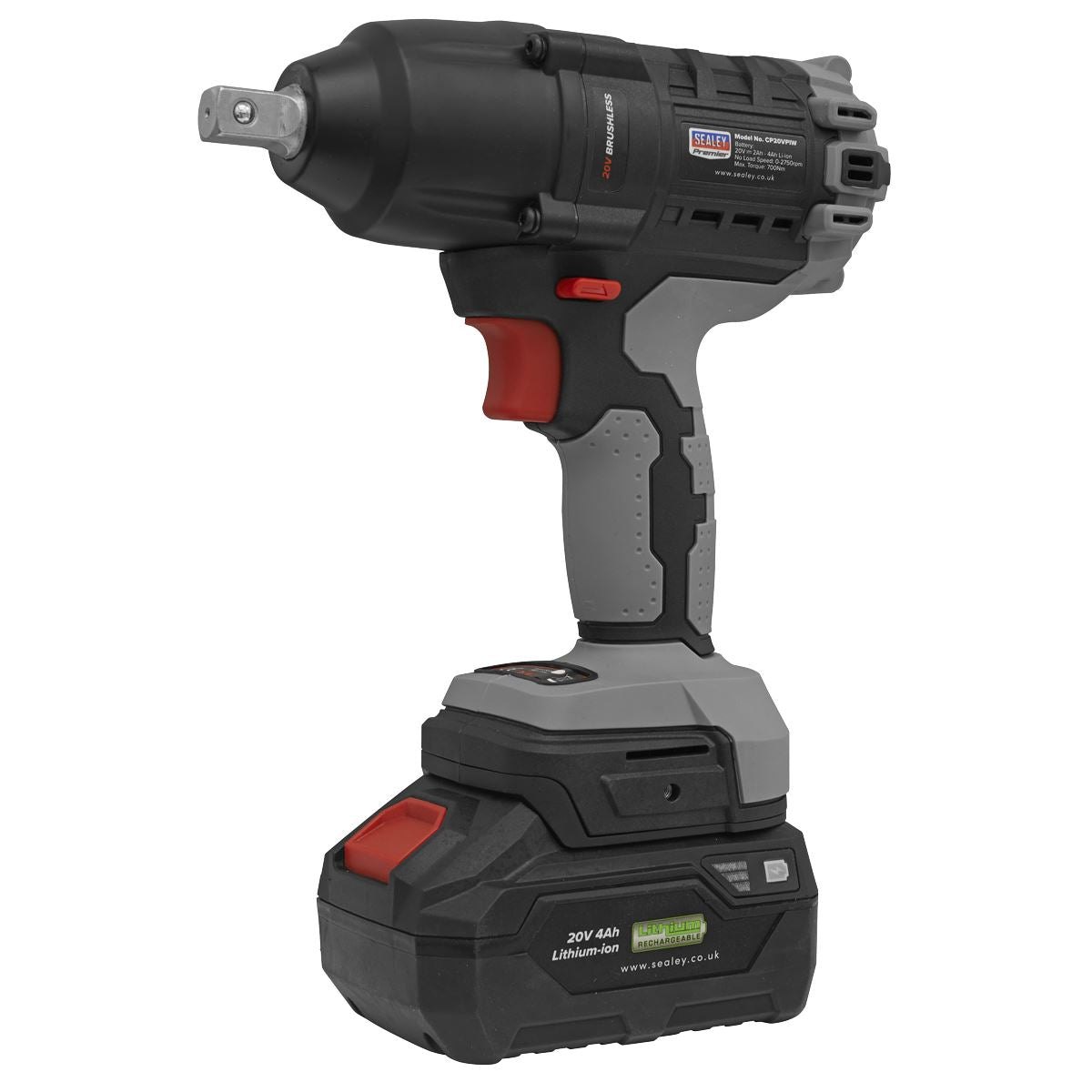 Sealey Brushless Impact Wrench 20V SV20 Series 1/2"Sq Drive - Body Only CP20VPIW