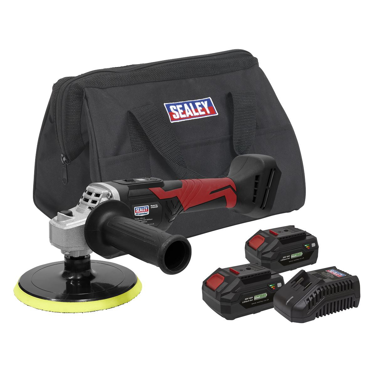 Sealey Cordless Rotary Polisher Kit 20V SV20 Series �150mm - 2 Batteries CP20VRPKIT2