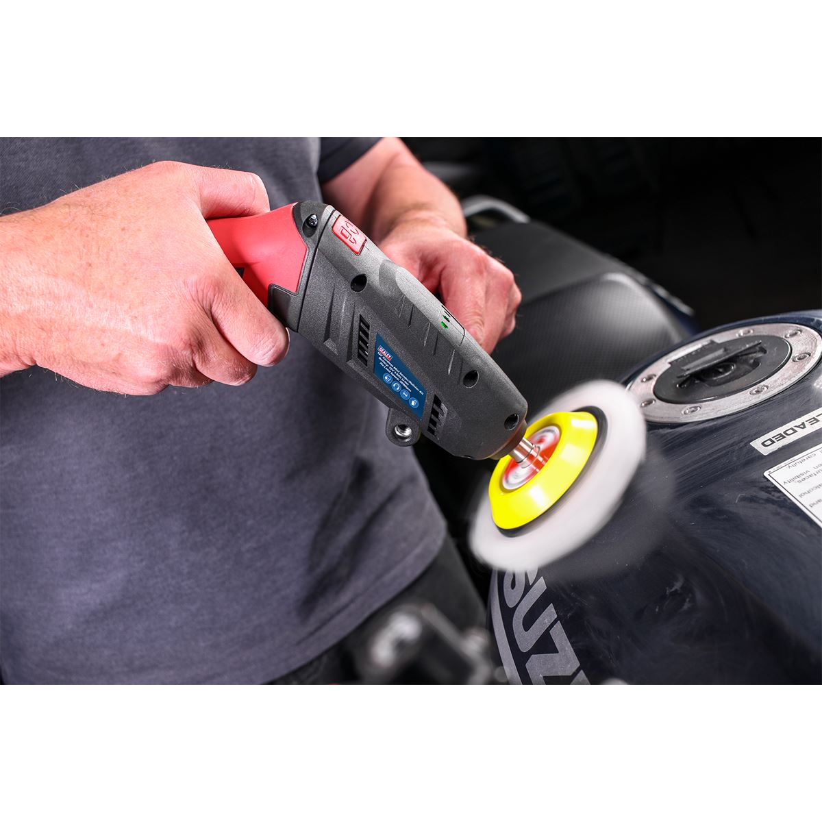 Sealey Cordless Mini Sander/Polisher Kit �75mm 12V Lithium-ion CP2812V