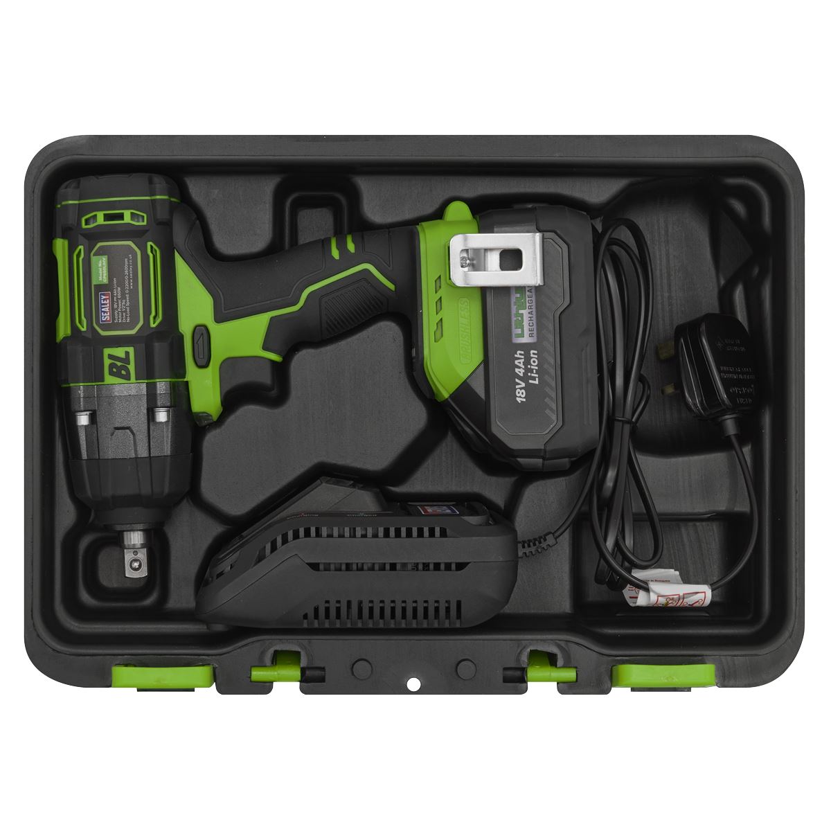 Sealey Cordless Impact Wrench 18V 4Ah Lithium-ion 1/2"Sq Drive CP650LIHV
