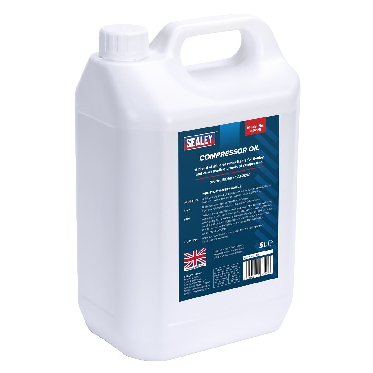 Sealey Compressor Oil 5L CPO/5