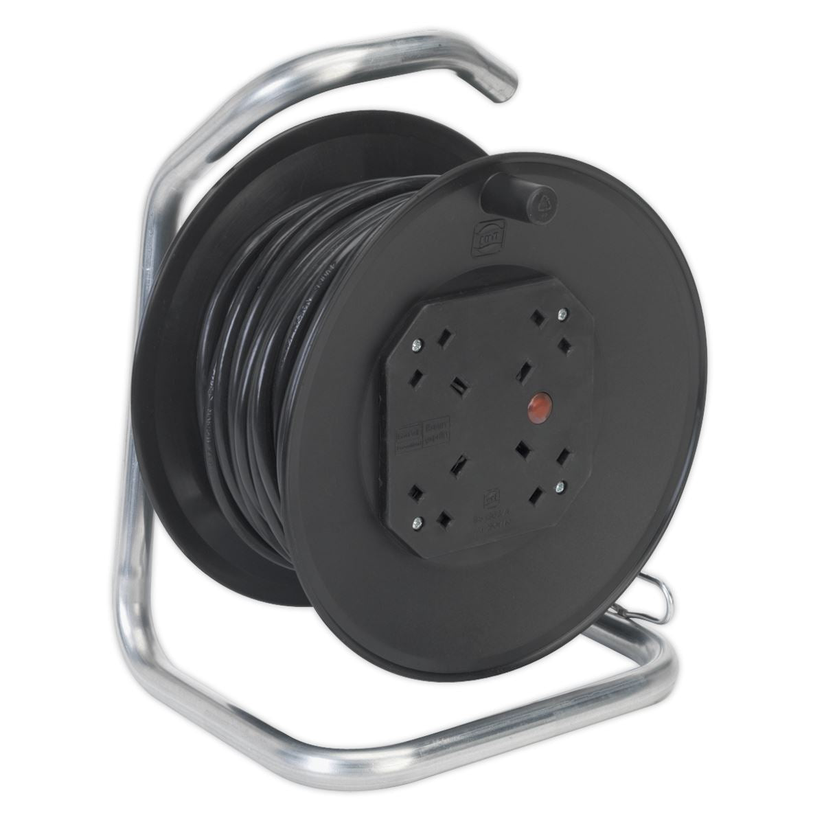Sealey Cable Reel 25m 4 x 230V 1.5mm� Heavy-Duty Thermal Trip CR25/1.5
