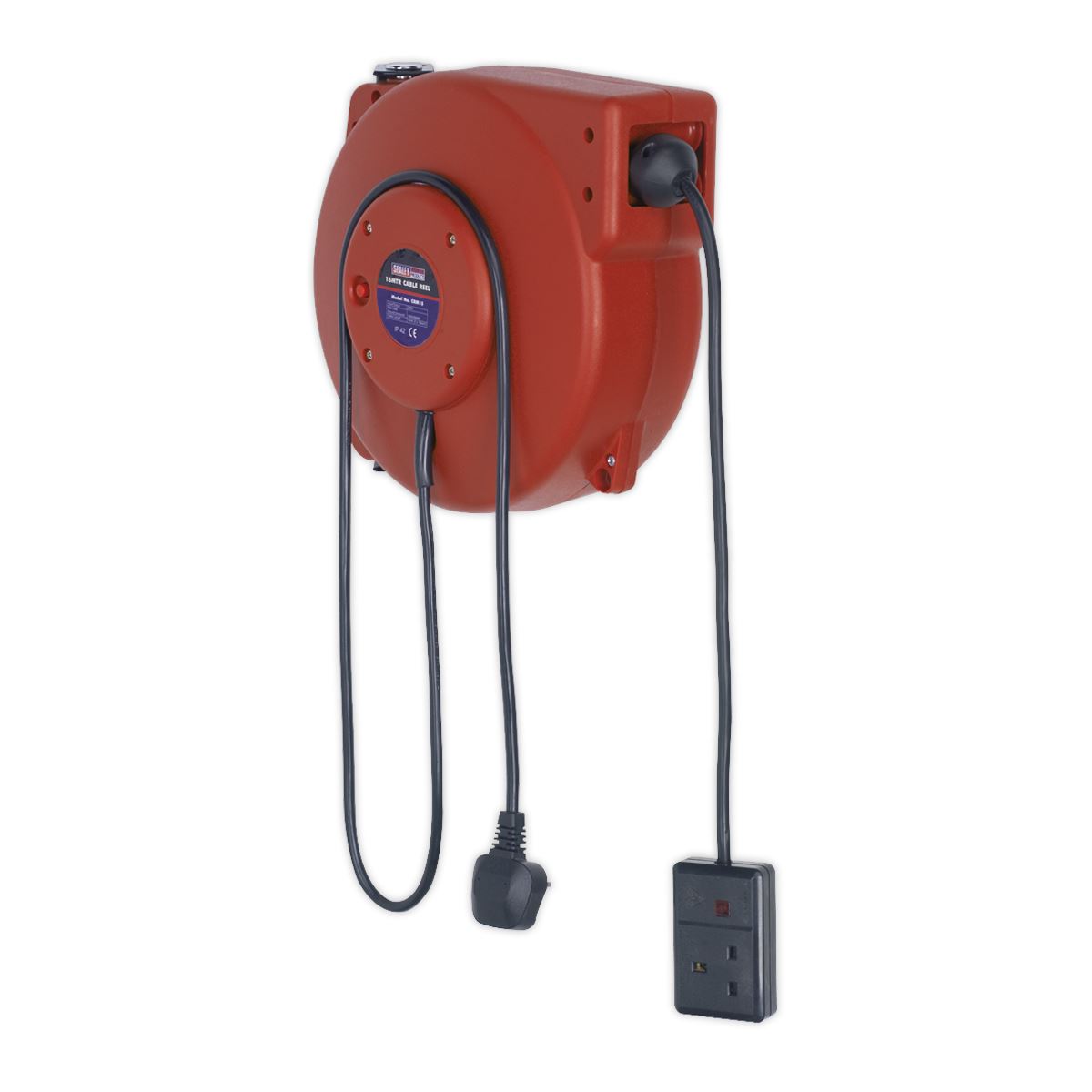 Sealey Cable Reel System Retractable 10m 2 x 230V Socket CRM10