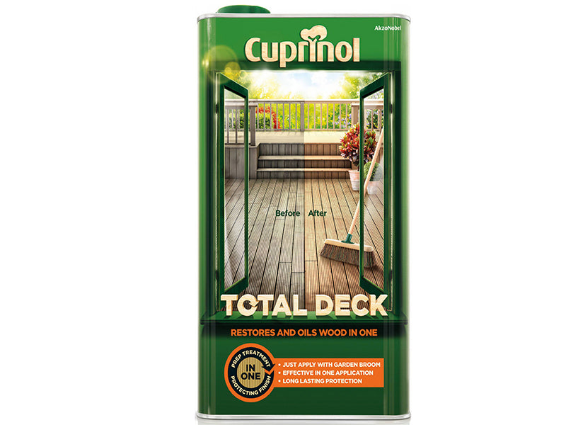 Cuprinol Total Deck Restore & Oil Wood Clear 5 litre CUPTDC5L