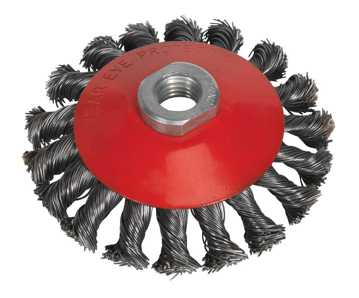 Sealey Conical Wire Brush �100mm M10 x 1.5mm CWB100