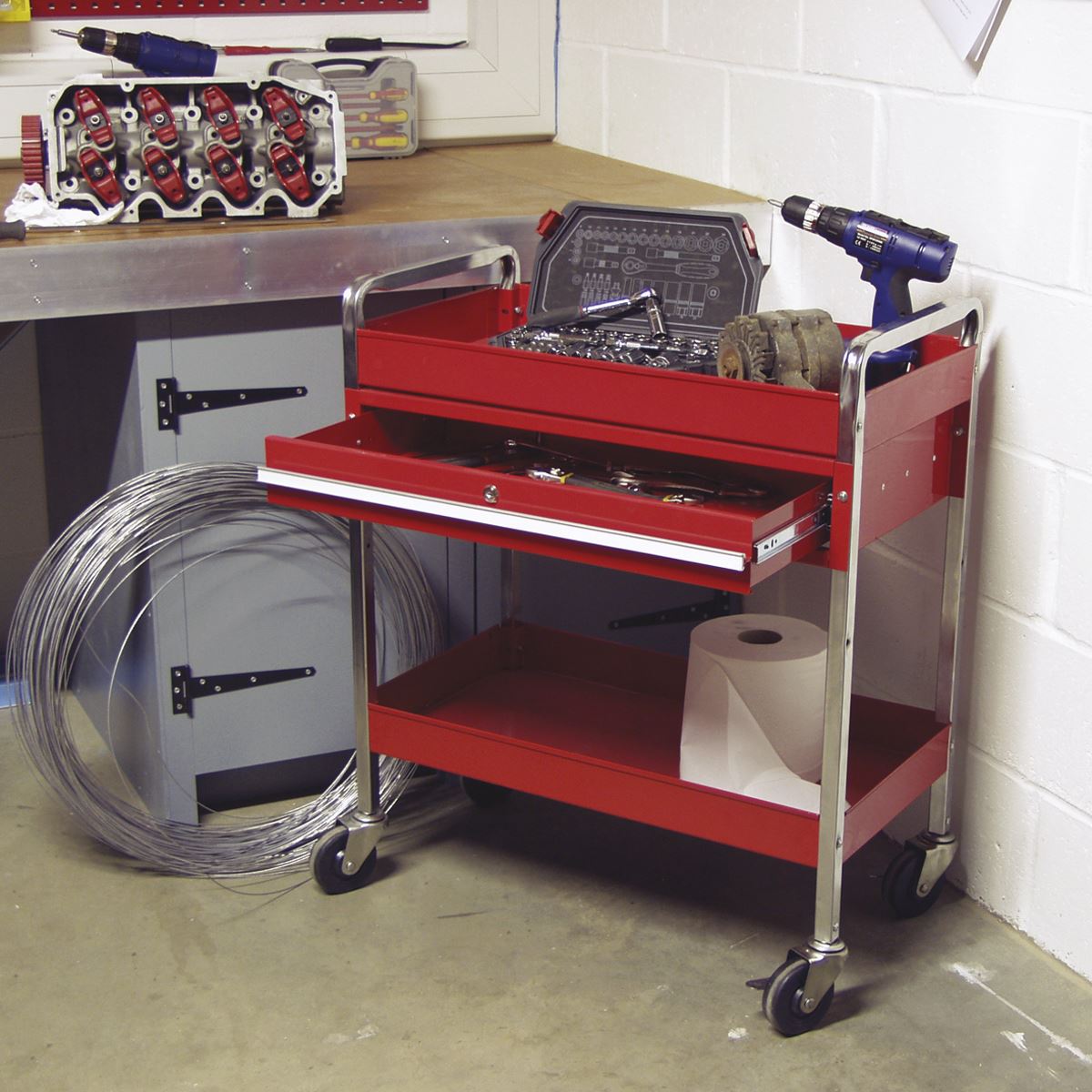 Sealey Trolley 2-Level Heavy-Duty with Lockable Drawer CX101D