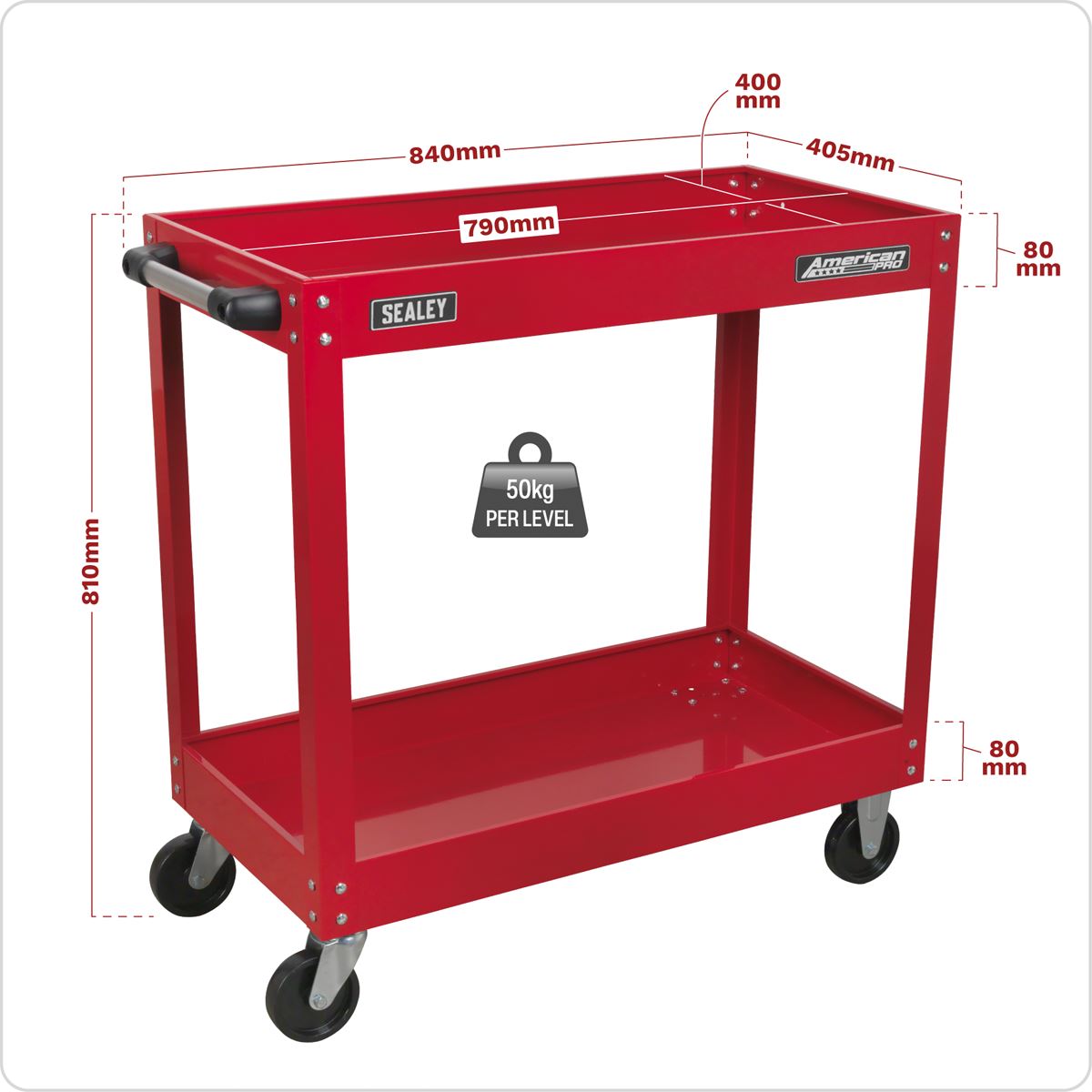 Sealey Workshop Trolley 2-Level Heavy-Duty CX105