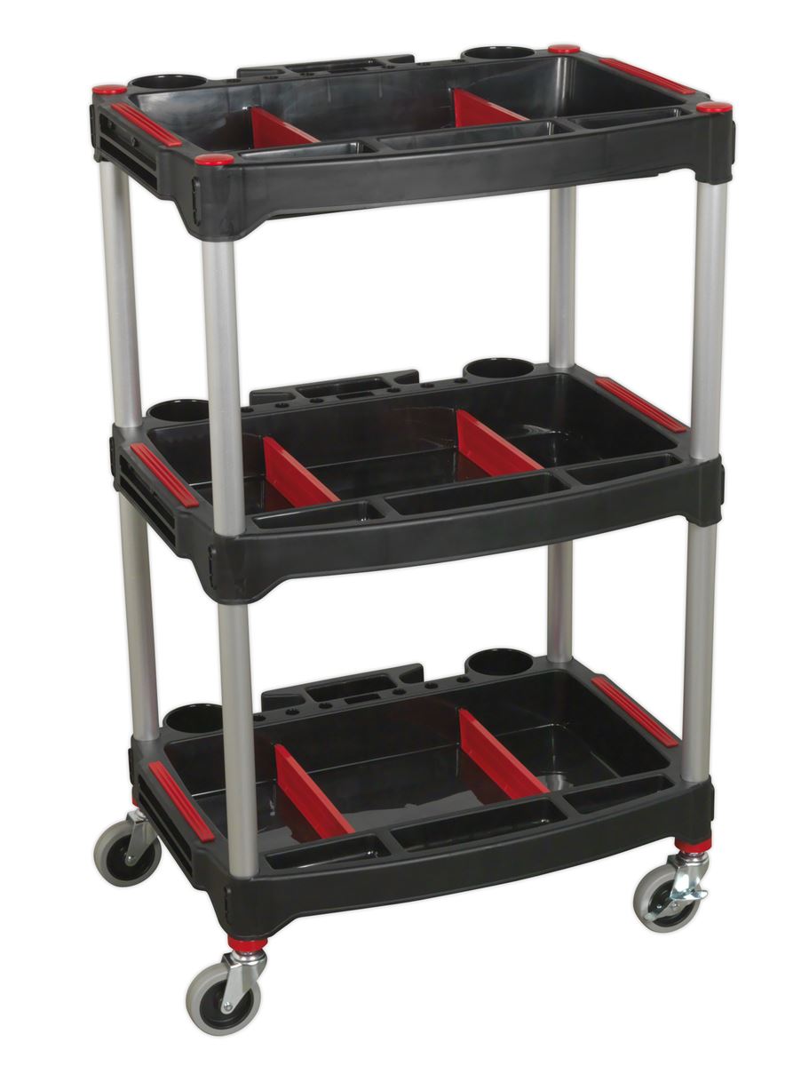 Sealey Workshop Trolley 3-Level Composite with Parts Storage CX313