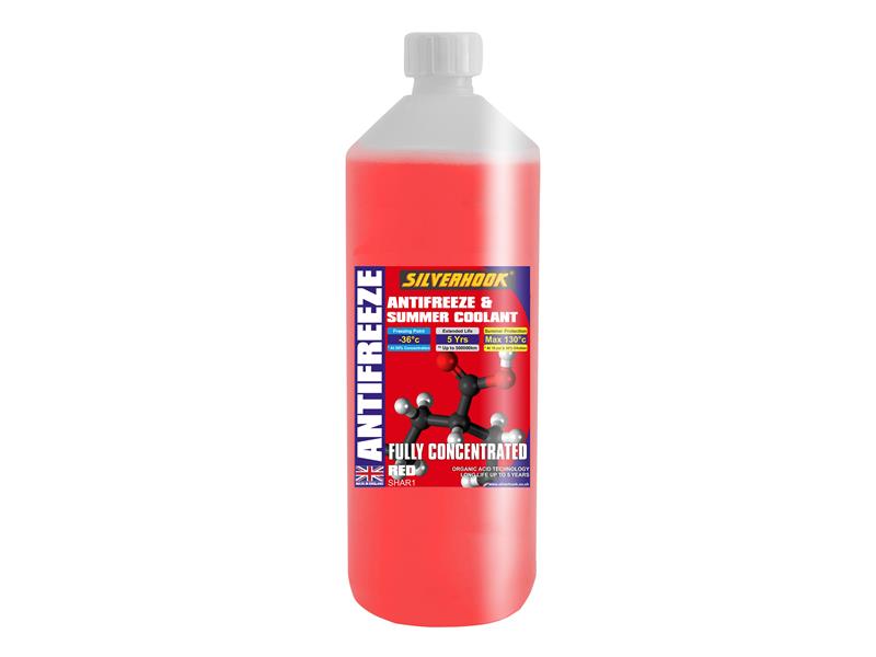 Silverhook Fully Concentrated Antifreeze O.A.T. Red 1 litre D/ISHAR1