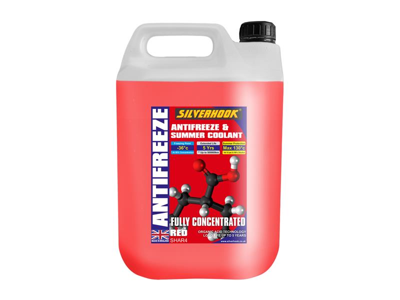 Silverhook Fully Concentrated Antifreeze O.A.T. Red 4.5 litre D/ISHAR4