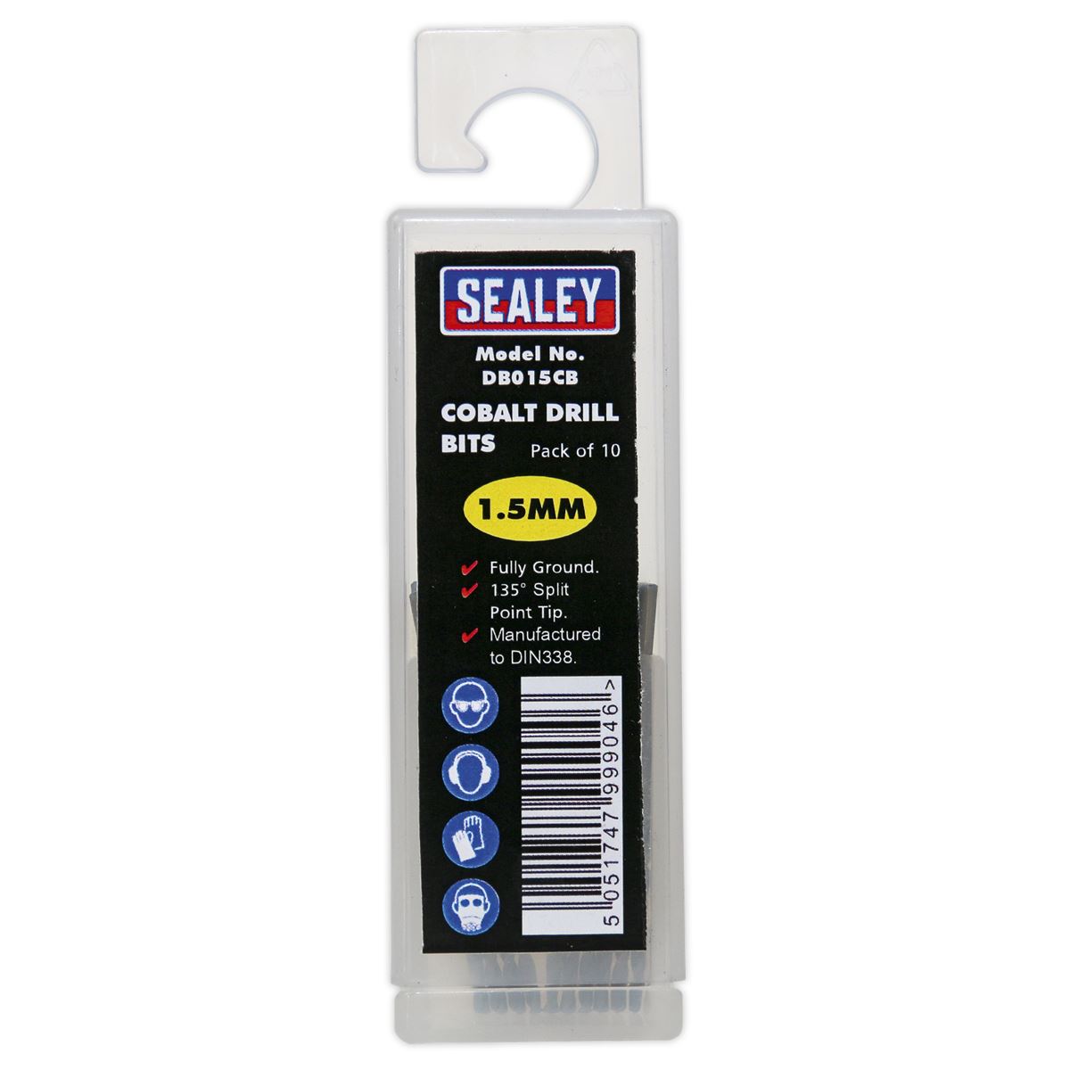 Sealey HSS Cobalt Fully Ground Drill Bit �1.5mm Pack of 10 DB015CB