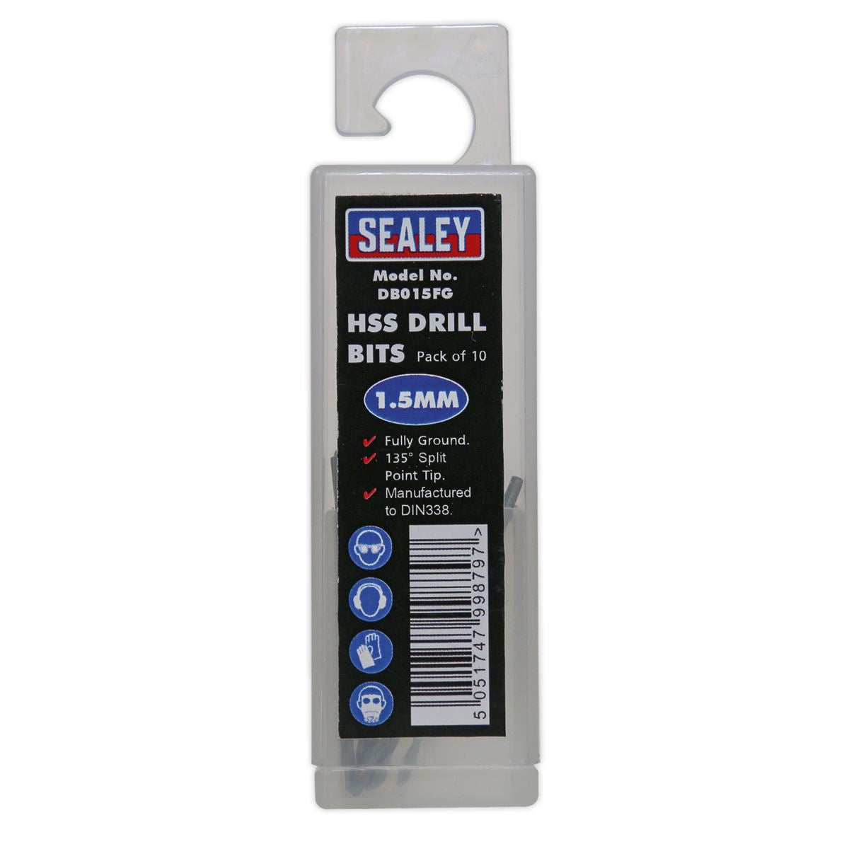 Sealey HSS Fully Ground Drill Bit �1.5mm Pack of 10 DB015FG