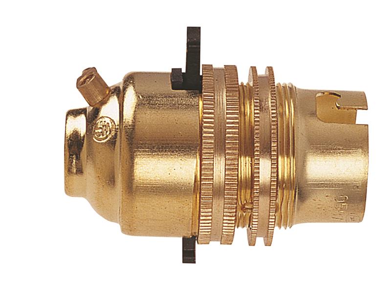 Dencon BC Brass 1/2in Electrical Switched Lamp Holder DCN101NB