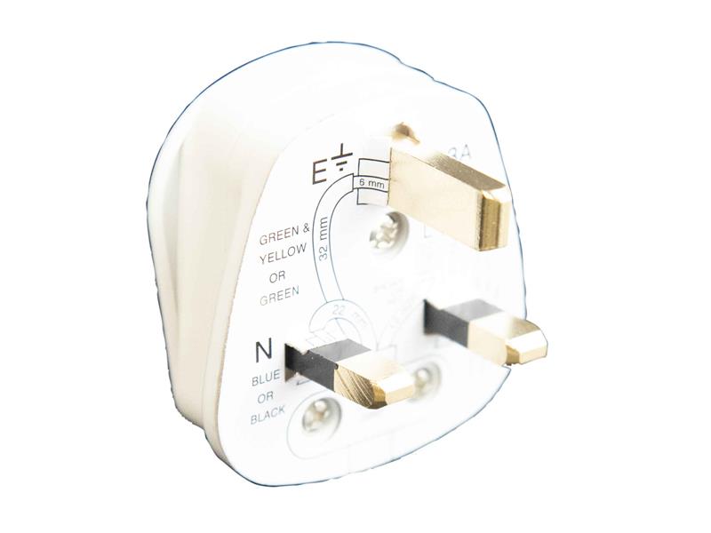 Dencon Electrical 3 Pin Fused Plug 13A White DCN1689NB
