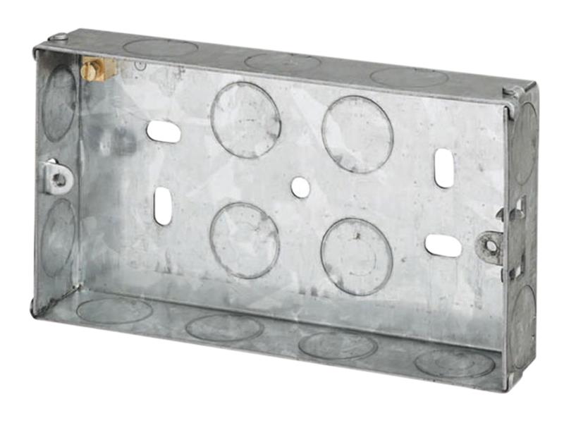 Dencon Electrical Metal Back Box 2 Gang 25mm Multiple Knock Outs DCN8845NB
