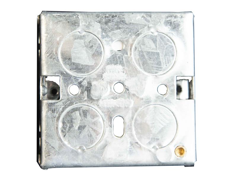 Dencon Electrical Metal Back Box 1 Gang 16mm Multiple Knock Outs DCN8848NB