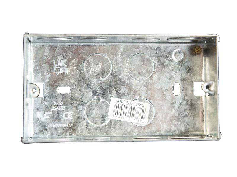 Dencon Electrical Metal Back Box 2 Gang 45mm Multiple Knock Outs DCN8852NB