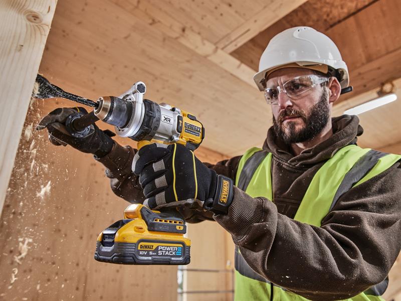 DEWALT Hammer Drill 18V 2 x 5.0Ah POWERSTACK Li-ion In Carry Case DEWDCD1007H2