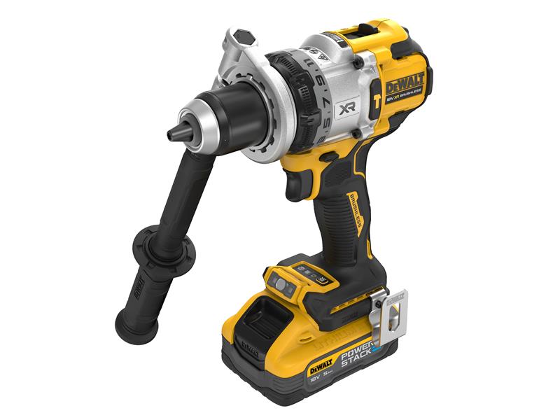 DEWALT Hammer Drill 18V 2 x 5.0Ah POWERSTACK Li-ion In Carry Case DEWDCD1007H2