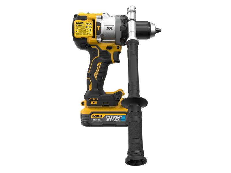 DEWALT Hammer Drill 18V 2 x 5.0Ah POWERSTACK Li-ion In Carry Case DEWDCD1007H2