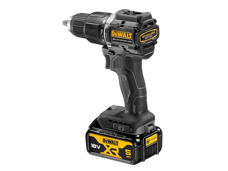 DEWALT Combi Drill 18V 2 x 5.0Ah Li-ion Keyless Chuck 100 Year DEWDCD100P2T