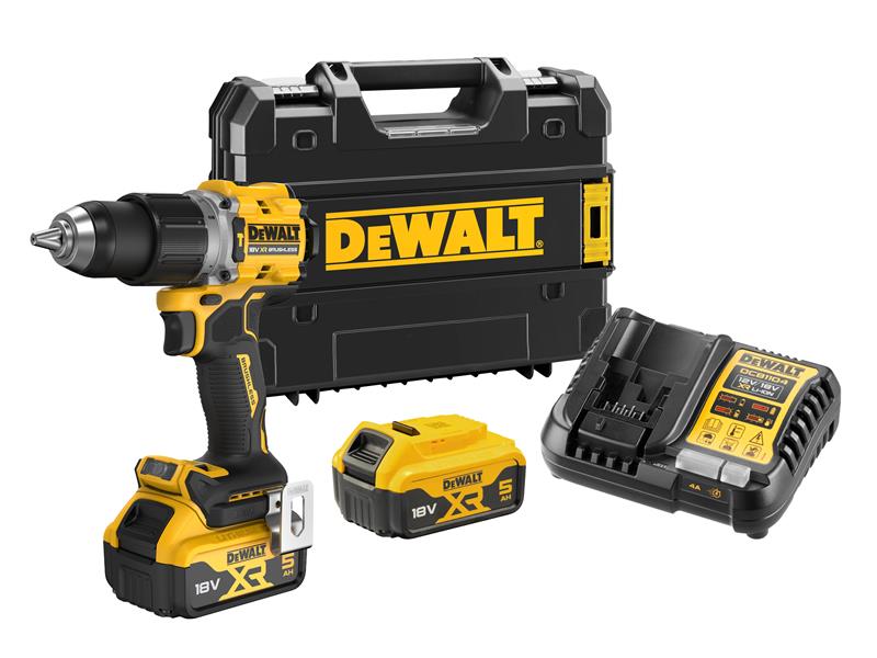 DEWALT Combi Drill 18V 2 x 5.0Ah Li-ion Chuck: 13mm XR BL G3 DEWDCD805P2T