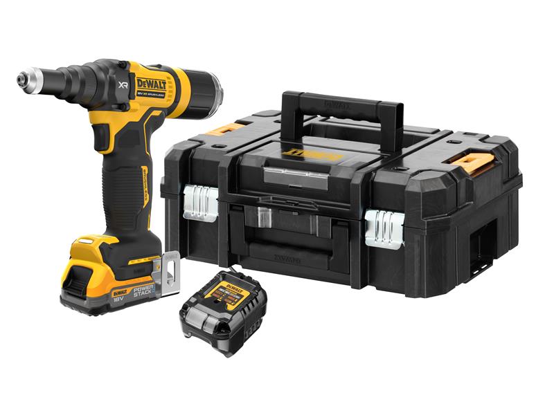 DEWALT XR 3/16in Cordless Riveter 1 x 1.7Ah POWERSTACK Li-ion DCF403E1T