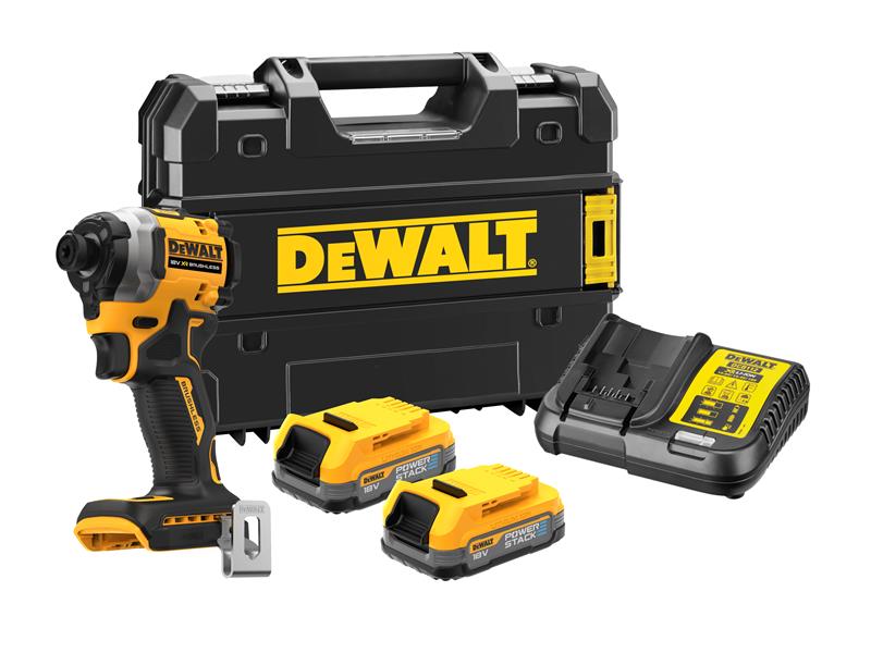 DEWALT DCF850E2T XR BL Impact Driver 18V 2 x 1.7Ah POWERSTACK™ Li-ion DEWDCF850E2T