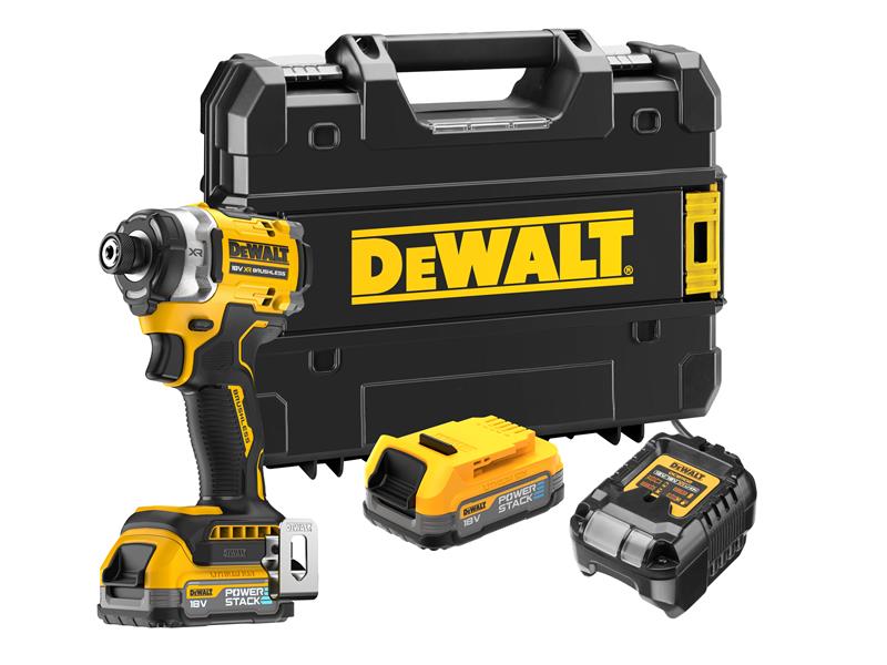 DEWALT XR BL Impact Driver 18V 2 x 1.7Ah POWERSTACK Li-ion DCF860 E2T