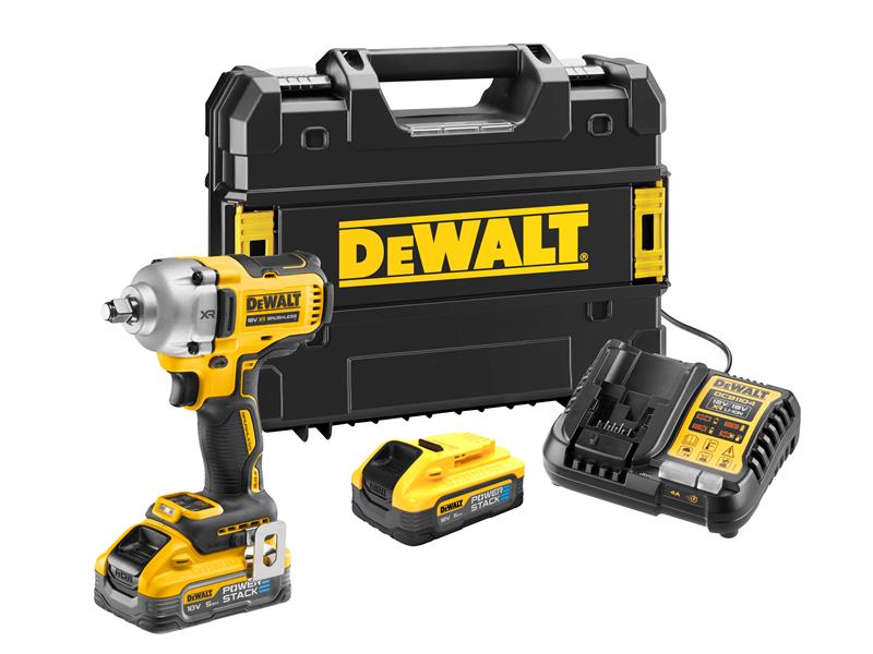 DEWALT DCF891H2T XR BL 1/2in HR Anvil Impact Wrench 18V 2 x 5.0Ah POWERSTACK™ Li-ion DEWDCF891H2T