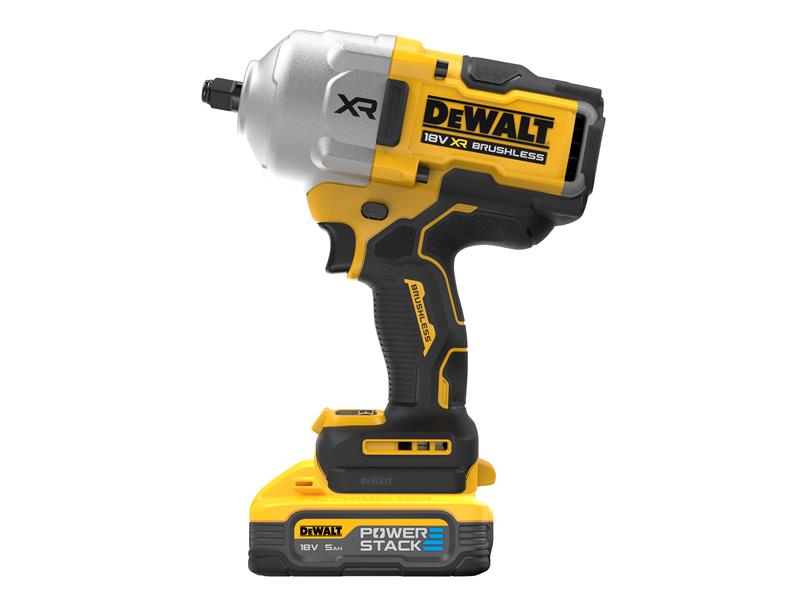 DEWALT 1/2in Impact Wrench 18V 2 x POWERSTACK 5.0Ah Li-ion Batteries DCF961H2T