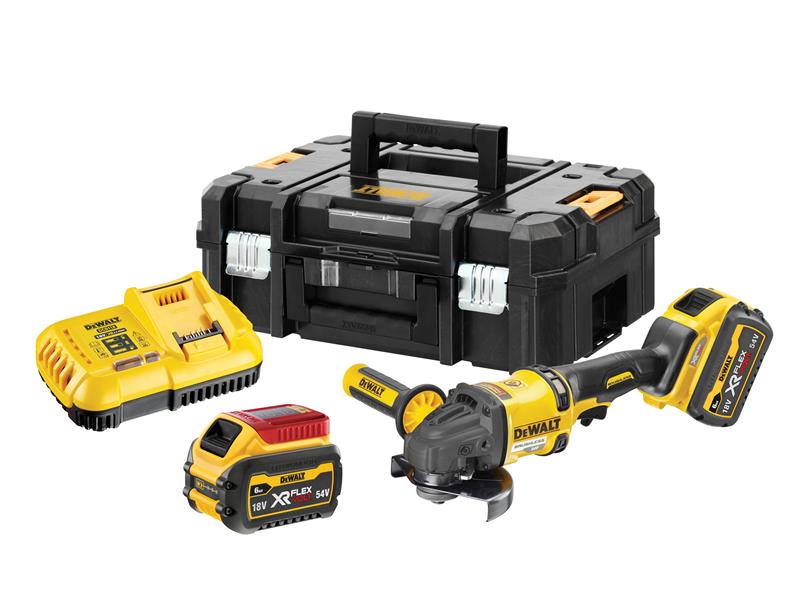 DEWALT DCG418T2 XR FlexVolt Grinder 125mm 54V 2 x 2.0Ah Li-ion DEWDCG418T2