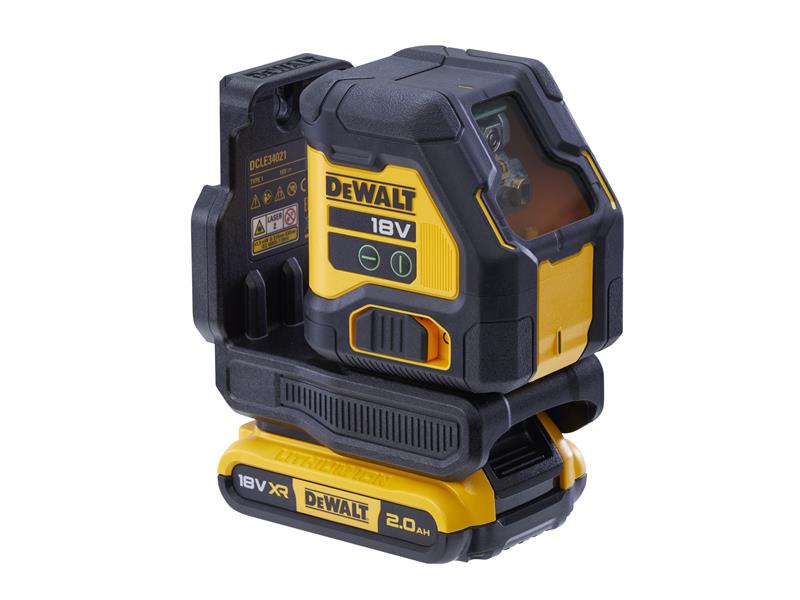 DEWALT XR Compact Cross Line Green Laser 18V 1 x 2.0Ah Li-ion DCLE34021D1