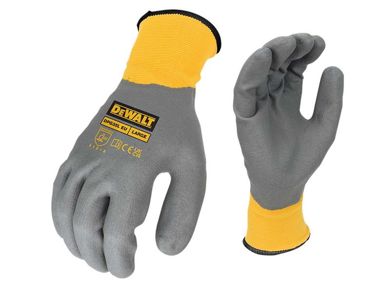 DEWALT Water Resistant Grip Gloves Large Size 9 DEWDPG35L