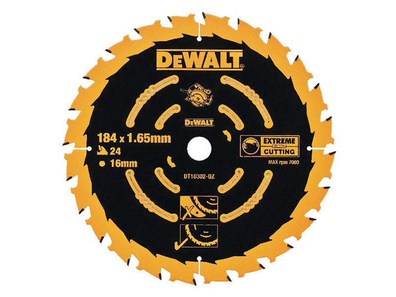 DEWALT Extreme Framing Circular Saw Blade 184 x 16mm x 24T DEWDT10302QZ
