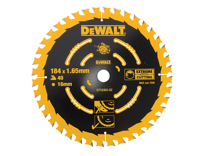 DEWALT Extreme Framing Circular Saw Blade 184 x 16mm x 40T DEWDT10303QZ
