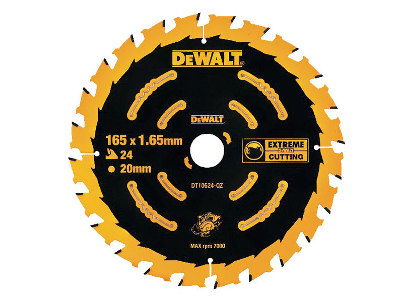 DEWALT Cordless Extreme Framing Circular Saw Blade 165 x 20mm x 24T DEWDT10624QZ
