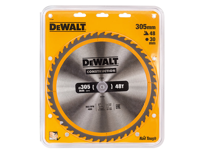 DEWALT Stationary Construction Circular Saw Blade 305 x 30mm x 48T DEWDT1959QZ
