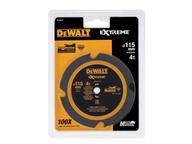 DEWALT DT20421 PCD Circular Saw Blade 115 x 9.5mm x 4T DEWDT20421QZ