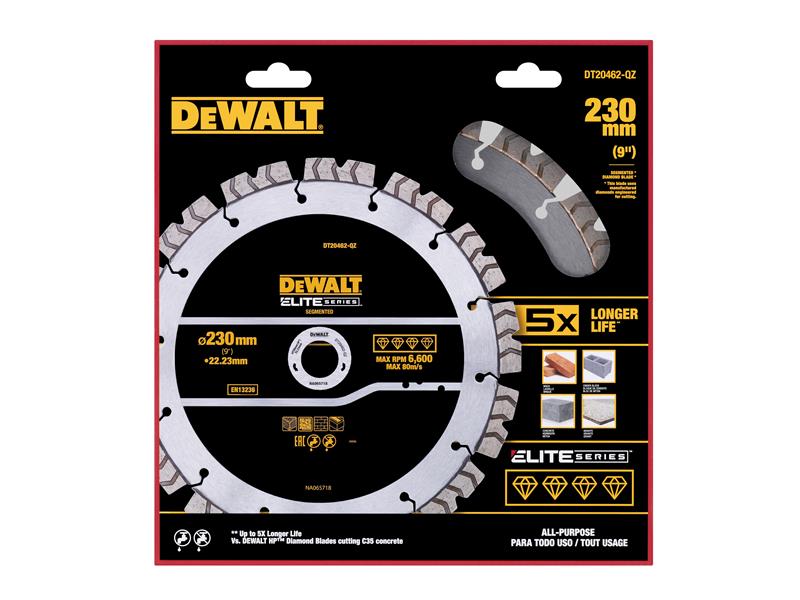DEWALT ELITE SERIE All Purpose Diamond Segmented Wheel 230 x 22.2mm DT20462QZ