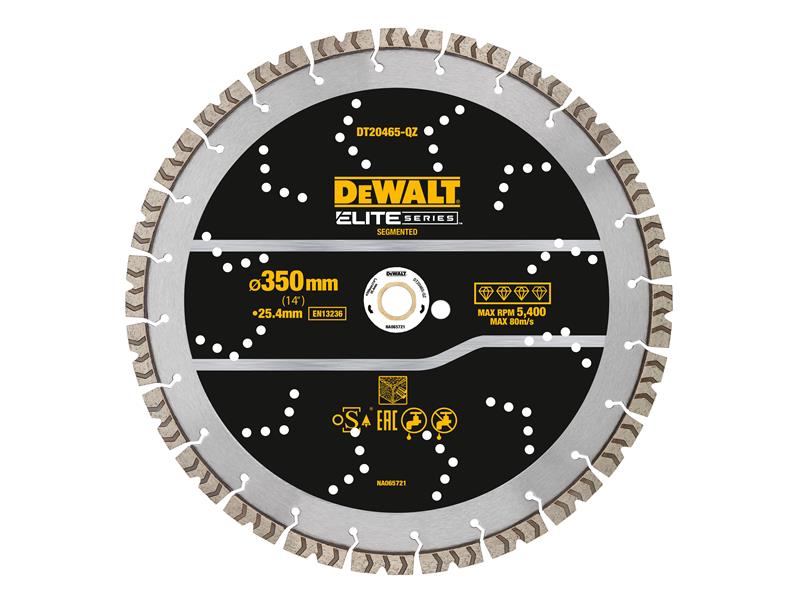 DEWALT ELITE SERIES Rebar Concrete Diamond Wheel 350 x 25.4mm DT20465QZ