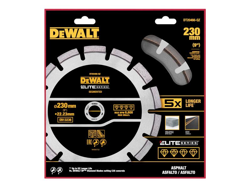 DEWALT ELITE SERIES Asphalt Diamond Segmented Wheel 230 x 22.23mm DT20466QZ