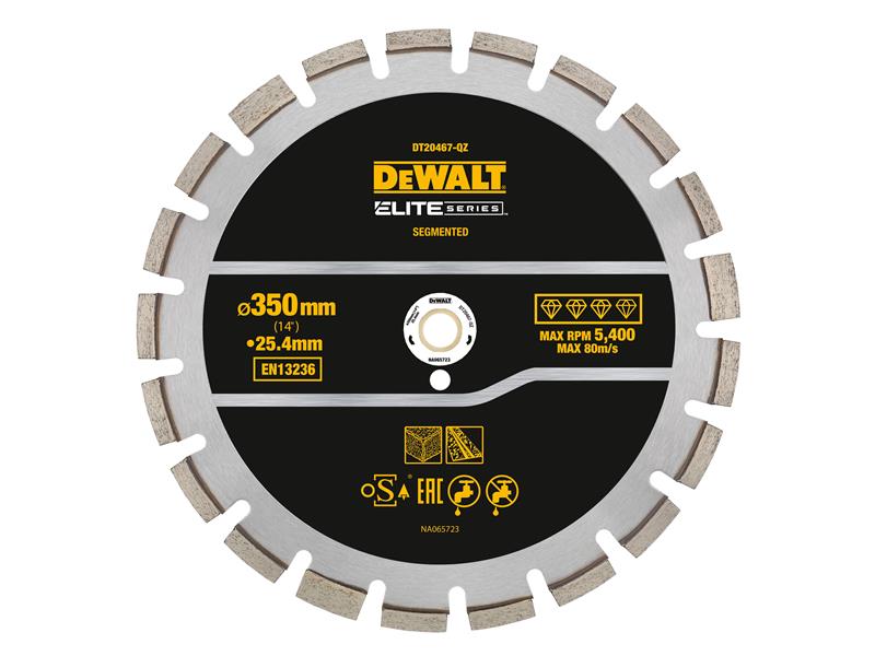 DEWALT ELITE SERIES Asphalt Diamond Segmented Wheel 350 x 25.4mm DT20467QZ