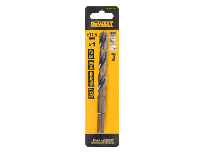 DEWALT BLACK GOLD HSS Drill Bit 11.5mm For Plastic Wood And Metal DEWDT20533QZ