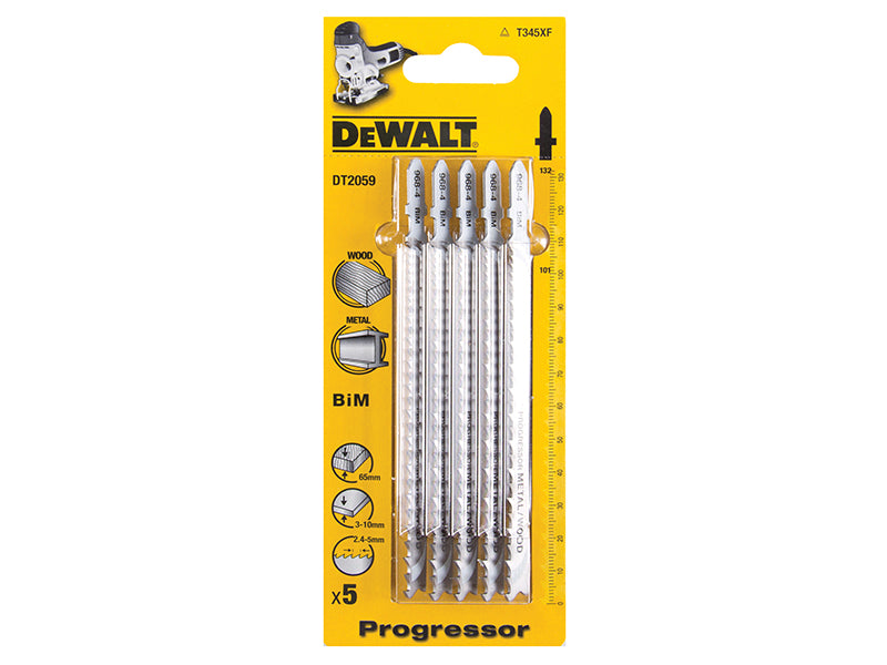 DEWALT HCS Progressor Tooth Jigsaw Blades Pack of 5 T345XF DEWDT2059QZ